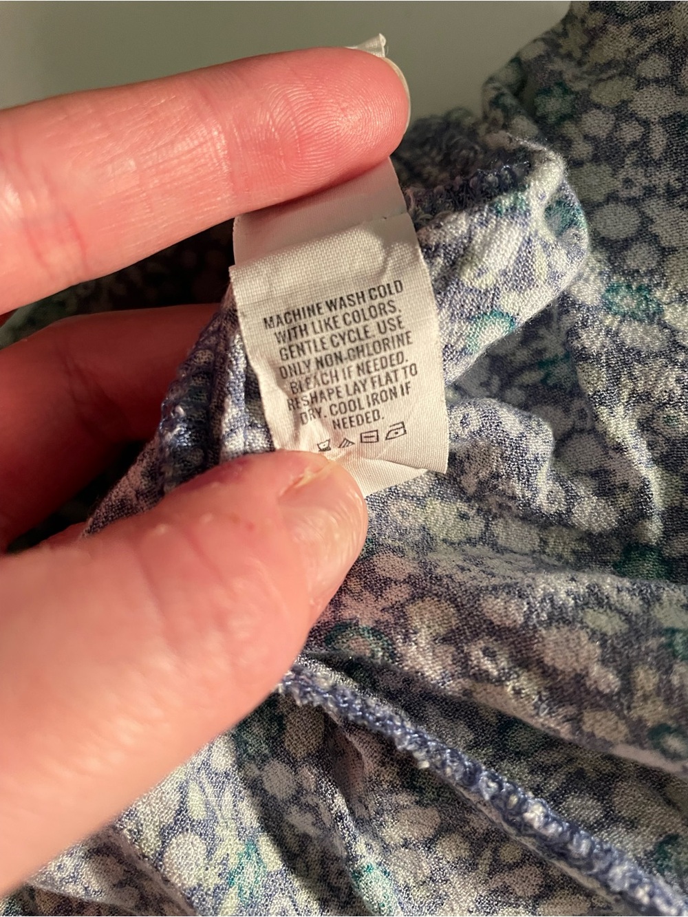 Aerie Blue Floral Smocked Maxi Dress XS Cottagecore Boho - Picture 6 of 6